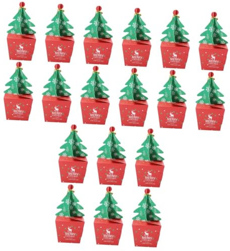 STOBOK 30 Sets Weihnachts Bonbonschachteln Weihnachts Leckerei Schachteln Bonbonschachteln Bonbonhüllen Keksschachteln Snackschachteln Cupcake Schachteln Durchsichtige