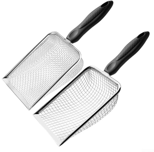 MeevrgR Bodensieb, Edelstahl + PP, 3,8 mm & 5,0 mm Mesh, 27 x 10 cm, multifunktionales Gartengerät, für Kompost, Schmutz und Bodenvorbereitung