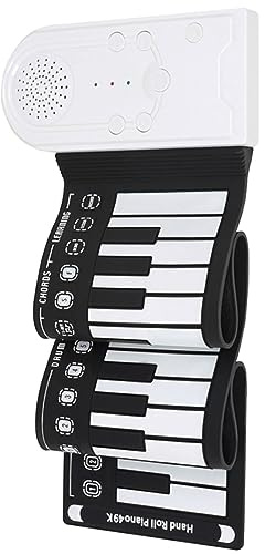 Piano Enrollable Plegable de Silicona Negro de 49 Teclas Portátil