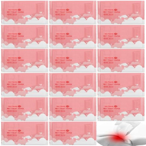50 Stück luxuriöses, einzeln verpacktes feuchtes Toilettenpapier, umweltfreundlich, spülbar, für Erwachsene und empfindliche Haut, Körperpflege, hautfreundliche Reise-Reinigungstücher für Zuhause