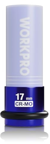 WORKPRO 1/2 Drive 17 mm Impact Socket, Cr-Mo Steel Protective Wheel Nut Sockets, Non-Marring Lug Nut Wheel Sockets for Car Repair