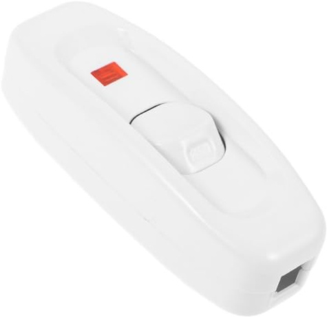 SEWACC Interruttore Vintage Per Lampada Da Comodino Con Spia Led Pulsante Pressione Nero e Bianco Semplice Funzionamento Controllo Singolo Per Camera Da Letto