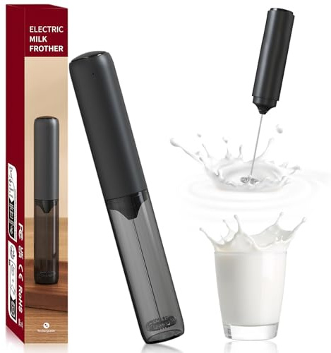 Milk Frother,Rechargeable Milk Frother Handheld with Stainless Steel Whisk Portable Handheld Coffee Frother for Latte, Cappuccino, Matcha, Protein Shakes Portable(USB Powered)