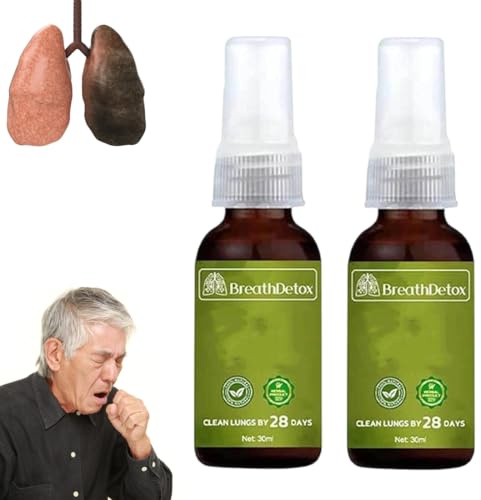 GXGM 2 pièces Spray Nettoyant pour Les Poumons 30ml, Herbal Spray Cleansing Lung