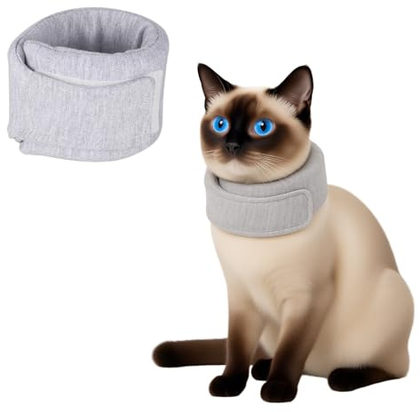JYNXOR Bequemes Halsband zur Genesung von Haustieren, Halskrause Hund Halskrause Katze,Wundschutz, Antileck-chirurgisches Genesungshalsband für Katzen und Hunde nach Operationen,XS,Hellgrau
