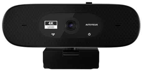 AIRYSSFU Webcams, 4K Webcam 1080P Mini caméra 2K Full HD Webcam avec microphone 30fps USB Webcam pour PC portable (4K)