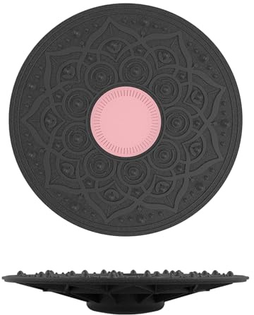 JurciCat 30cm Tabla de Equilibrio Entrenador Equilibrio Para Adultos Tabla De Equilibrio Semiesférica Con Base Antideslizante Para Entrenadores de Yoga y Gimnasia Mejorarequilibrio (Rosa）