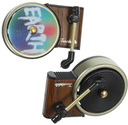 EXHUMKY 2 Sets Retro Car Air Freshener with Rotating Scented Record Player Discs Aromatherapy Diffuser for Vehicle Interior Vintage-inspired Car Vent Clip Stylish Fragrance