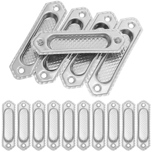 BUGUUYO 20 Tiradores Empotrados de Acero Inoxidable para Puertas Correderas y Cajones, Tirador Oculto Rectangular Pequeño, Diseño Integrado Silencioso para Armarios de Cocina y