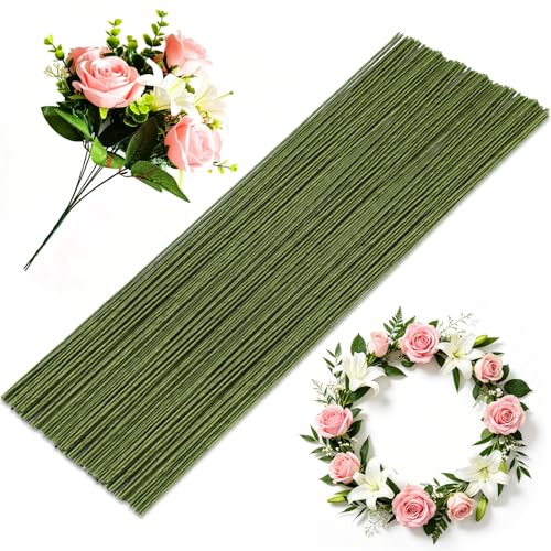 50 Pieces of Florist Wire, 1mm Green Craft Wire (18 Gauge), 30cm Long | Floral Wire, for Making Floral Crafts, Artificial Flowers, and Bouquets