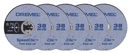 Dremel EZ SpeedClic SC409 Thin Cutting Wheel 5-pack, 5 Cutting Wheels with 38mm Cutting Diameter for Rotary Tools