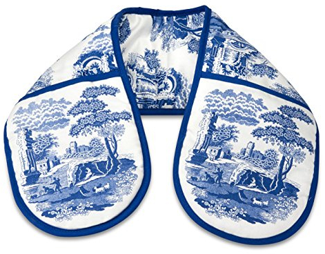 Portmeirion Home & Gifts Double Oven Glove, Blue & White