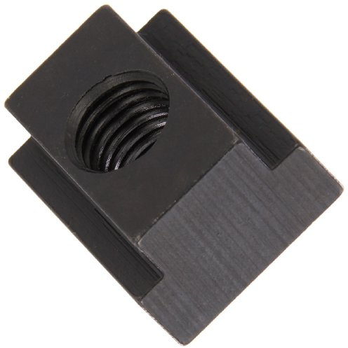 Te-Co 41406T Black Oxide 1018 Steel Tapped Through T-Slot Nut, 3/8-16 TPI, 5/8 Height x 7/8 Width x 9/16 Table Slot (Pack of 5)