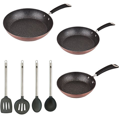 Set 3 sartenes 20/24/28 + juego 4 utensilios de cocina