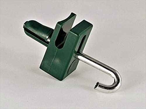 OuM 200 Stück Spanndrahthalter Drahthalter mit Hakenbolzen, Grün für Maschendrahtzaun