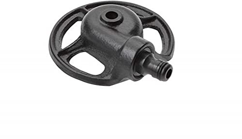 Fiskars Solid Sprinkler, Gusseisen, bis 85 m², Schwarz | Stationärer Sprinkler, für kleine Gärten und Rasensaat, sanftes Sprühbild, rostbeständig, sicherer Stand, 1023663