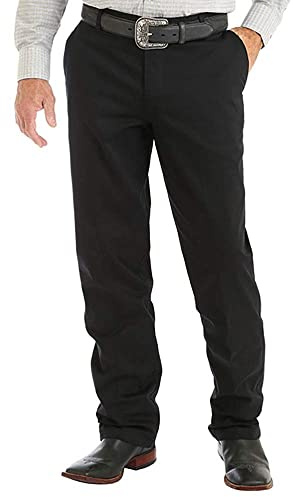 Wrangler Flat Front Relaxed Fit Casual Pant, Black, 32W x 34L