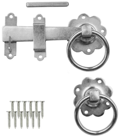 Keypak 150mm Zinc Smooth Ring Gate Garden Latch, Double Sided Install | 6 Outdoor Security with durable finish for Wooden Gates & Garden Sheds, Includes Matching Fixings