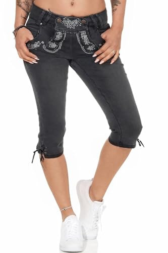 Hailys Damen Capri-Hose Trachten Jeans Stretch-Shorts Sussi GHT-0915319