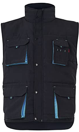 VELILLA 205902, Gilet trapuntato bicolore multitasche, colore grigio e arancione, taglia XL