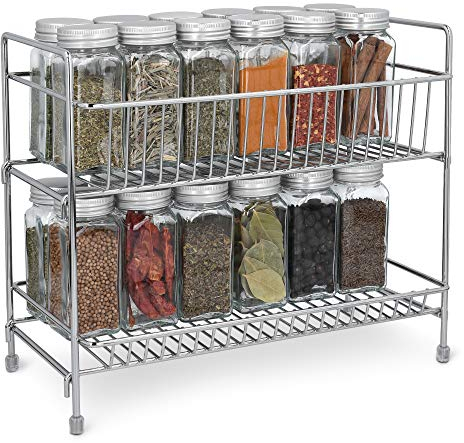 Navaris Gewürzregal mit 2 Etagen - Gewürzhalter Gewürz Schrank Regal für Gewürze - freistehend - vielseitiger Organizer für Küche und Bad