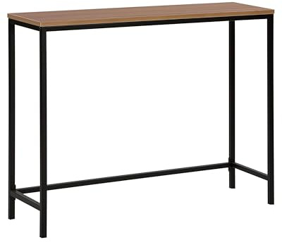 Beliani Rechteckiger Konsolentisch dunkler Holzfarbton Metallgestell industrieller Stil Tulia