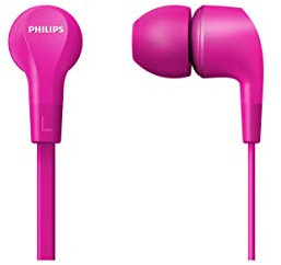 Philips AudioKopfhörer In Ear E1105PK/00 mit Inline-Fernbedienung (8,6-mm-Neodym-Treiber, Kräftiger Bass, Klarer Sound, Bequemer Sitz) Pink, TAE1105PK/00, Einheitsgröße