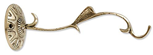 NKlaus Wandhaken wandhaken lang Messing, zum Räuchern, 17cm, 1 Stück | Handarbeit; Länge: 17cm; Gewicht: 130g; 130g; 17cm; Gold; Messing; brass wall mount; messing haken lang