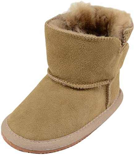 SNUGRUGS Kinder-/Baby-Stiefeletten aus Schaffell mit Ripper Tab Fastening, mink, Large