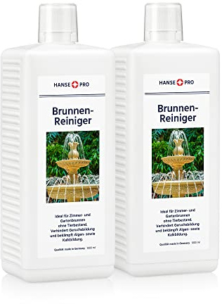 HANSE PRO Brunnen-Reiniger, 2 x 1000 ml I Wasser-Pflege I Reinigung I hält Wasser frisch und klar I verhindert Algen, Bakterien und Kalk