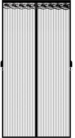 Timizi Moustiquaire Porte Fenetre 120x210cm, sans Percer Magic Rideau de Porte Fixation Aimantée, pour Porte De Balcon/Coulissante. - Noir
