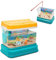 Aquarium Fishing Toy for Kids Mini Aquarium Artificial Fish Tank with Moving Fish*4 Fishing Pole Light and Music Fake Sensory Ocean for 3+ Years Old Toddlers Boys Girls