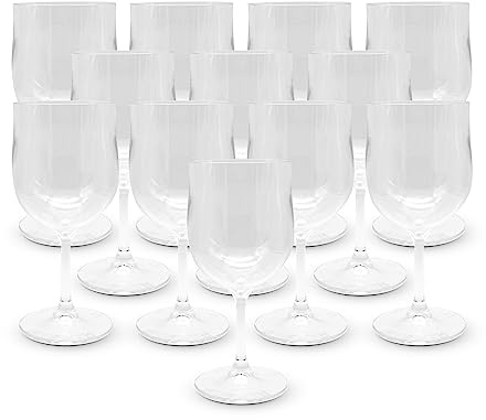 Doja Barcelona Copas de vino de policarbonato transparente, 300 ml, 12 unidades, 170,3 x 78 x 3 mm