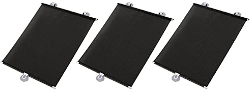 VENEKA 3X Sunshade Roller Blackout Suction Cup Blinds Curtains for Living Kitchen Office Car Window -Perforated Curtain E