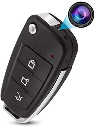 KAGMY Telecamera Nascosta Chiave Dell'auto, HD 1080P Mini Telecamera DVR per sorveglianza di sicurezza piccola portatile con visione notturna IR/rilevamento movimento per interni ed esterni