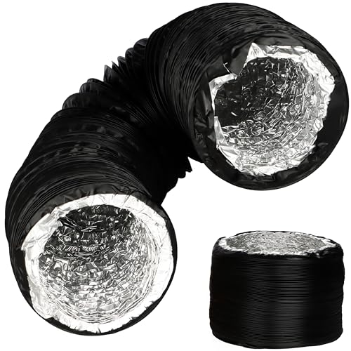 DOMUX Tuyau Ventilation 100 mm en PVC pour hotte aspirante, Gaine de Ventilation Flexible en Aluminium 102 mm x 3 m, Evacuation pour Extracteur d'Air