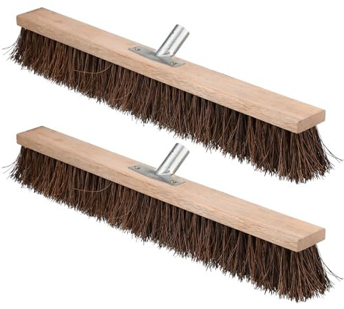 FillTouch 2 Pcs Push Broom Head Replacement Large Outdoor Heavy Duty Push Broom for Garage Driveway Cleaning, Farmhouse Animals Sheep Cow Back Scratcher(24 x 4 Inch)