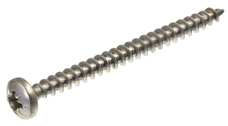 SECCARO spånskivskruv halvcirkelformat huvud 5 x 60 mm, rostfritt stål V2A VA A2, träskruv med full gänga, kryssslits/PZ, 150 stycken