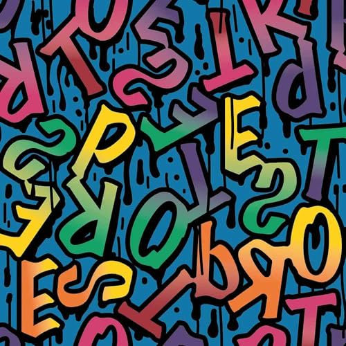 Heavy Sweat, French Terry, Letters/Schrift Grün Bunt als Meterware zum Nähen, 50 cm