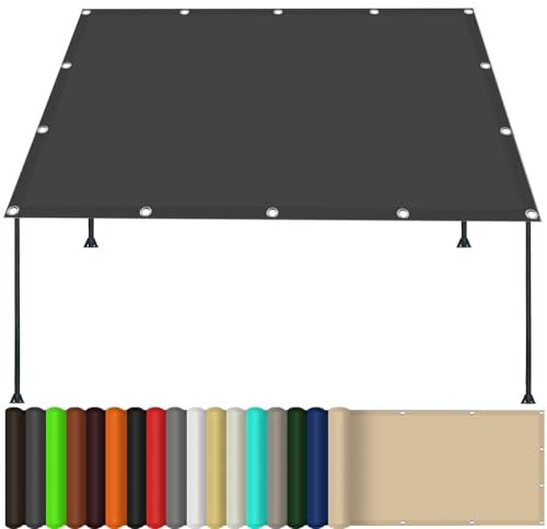 Sun Shade Segel 100 x 540 cm Impregnerad, Dammtät Och Vindtät Sun Shade Segel Vattentålig för Trädgård/Gård/Strand/Pool, Mörkgrå
