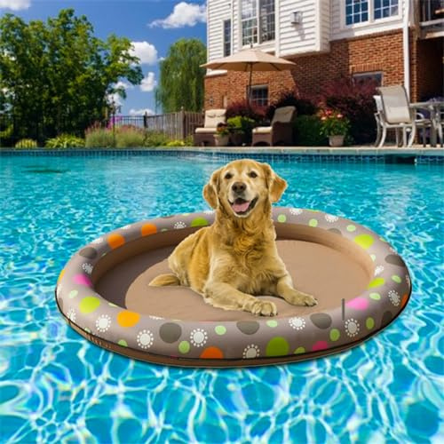 Generisch Hundefloß - Aufblasbares Schwimmbecken Für Hunde | Schwimmendes Floß Für Hunde | Kratz- Und Bissfestes Schwimmfloß Für Haustiere | Aufblasbare Hängematte Für Hundeschwimmbecken