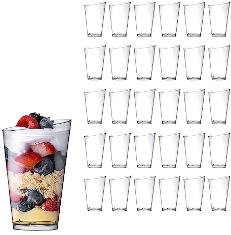 Table'Colors 96 Verrines apéritives transparentes 7 cl - Apéritif - Dessert - Tiramisu - Ramequin - Effet Bisauté - Design