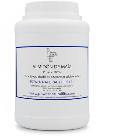 Almidón de Maíz en Polvo 1,5 kg Power Natural Life | Ingrediente Alimentario | Uso Tecnológico | Espesante Natural | Mejora la Textura en Repostería