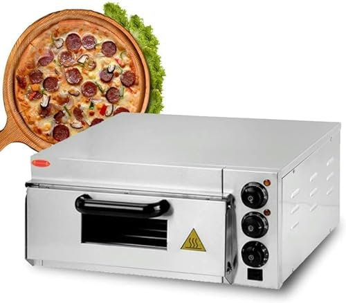 XCSCUK Fornello Elettrico per Pizza da appoggio da 16 Pollici, fornello per Pizza Commerciale, con Timer, Macchina per cuocere la Pizza in casa, per Hotel, Ristorante (Singlelayer)