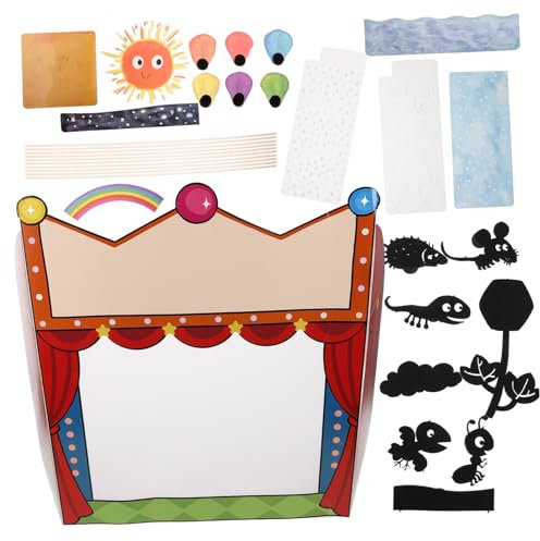 ibasenice Selbstgemacht Schattenspiel Puppenset Für Kinder Kreatives Puppentheater Mit Schattenspielzubehör Handgefertigt Für Schule Und Klassenzimmer