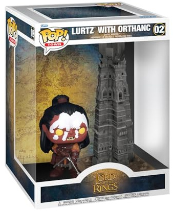Funko POP! Town: Lord of the Rings - Lurtz with Tower | Offizielles Fantasy Merch - Vinyl Sammelfigur als Regal Deko - Geschenkidee zum Geburtstag für Fans und Sammler