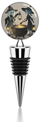 Witch And The Cauldron Bottle Stopper Beverage Bottle Sealer Reusable Wine Stopper Personalised Champagne Stopper Unique Wine Bottle Corks Keep Fresh Suitable for Standard