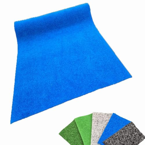 MadeInNature, Gazon synthétique Extérieur, PREMIUM, Gazon artificiel, faux gazon au mètre, Idéal pour terrasse balcon et jardin, Bleu 1,33x8m