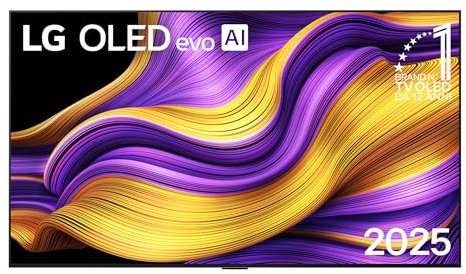 LG OLED evo AI G5 TV 65 pollici, Smart TV 4K, Staffa a muro inclusa, Processore α11 Gen2, Brightness Booster Ultimate, webOS con AI, Dolby Vision e Atmos, VRR e GSYNC 4K@165Hz, OLED65G55LW 2025