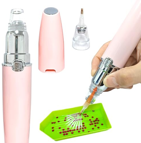Zariocy Electric Diamond Painting Pen – diamantmålningspenna med vakuumpump för vuxna och enkla diamantkonstverk, 2 reservhuvuden, perfekt för alla som gör diamantmålning själv
